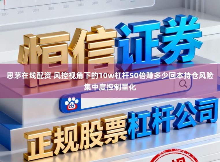 思茅在线配资 风控视角下的10w杠杆50倍赚多少回本持仓风险集中度控制量化